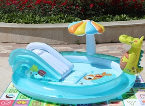 <span class=keywords><strong>Piscine</strong></span> gonflable pour enfants <span class=keywords><strong>Intex</strong></span> 57165 Gator Play Center avec <span class=keywords><strong>toboggan</strong></span>, en PVC épais de 5 mm, portable pour la baignade des enfants - Product Image 2