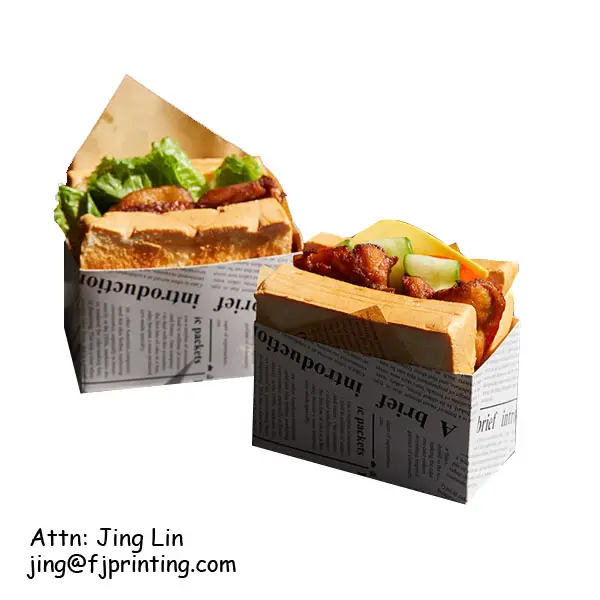 Instagram beliebte lebensmittel grade pappe tablett sandwich verpackung tablett burger container box