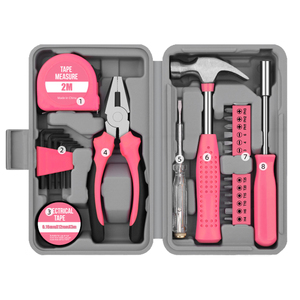 Juego <span class=keywords><strong>de</strong></span> Herramientas Manuales Multifuncional con Destornilladores, Llaves Inglesas y Alicates en Estuche Rígido para <span class=keywords><strong>Mantenimiento</strong></span> del Hogar y Manualidades - Product Image 1
