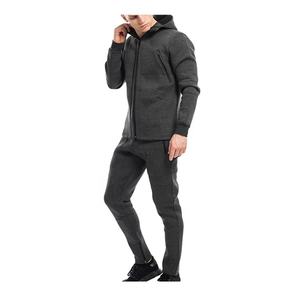 OEM Hot Sale <b>Fleece</b> Tracksuit <b>Men</b> High Quality Cotton Polyester Customized Material Zipper <b>Black</b> Slim Fitness Winter Tracksuits - Product Image 2