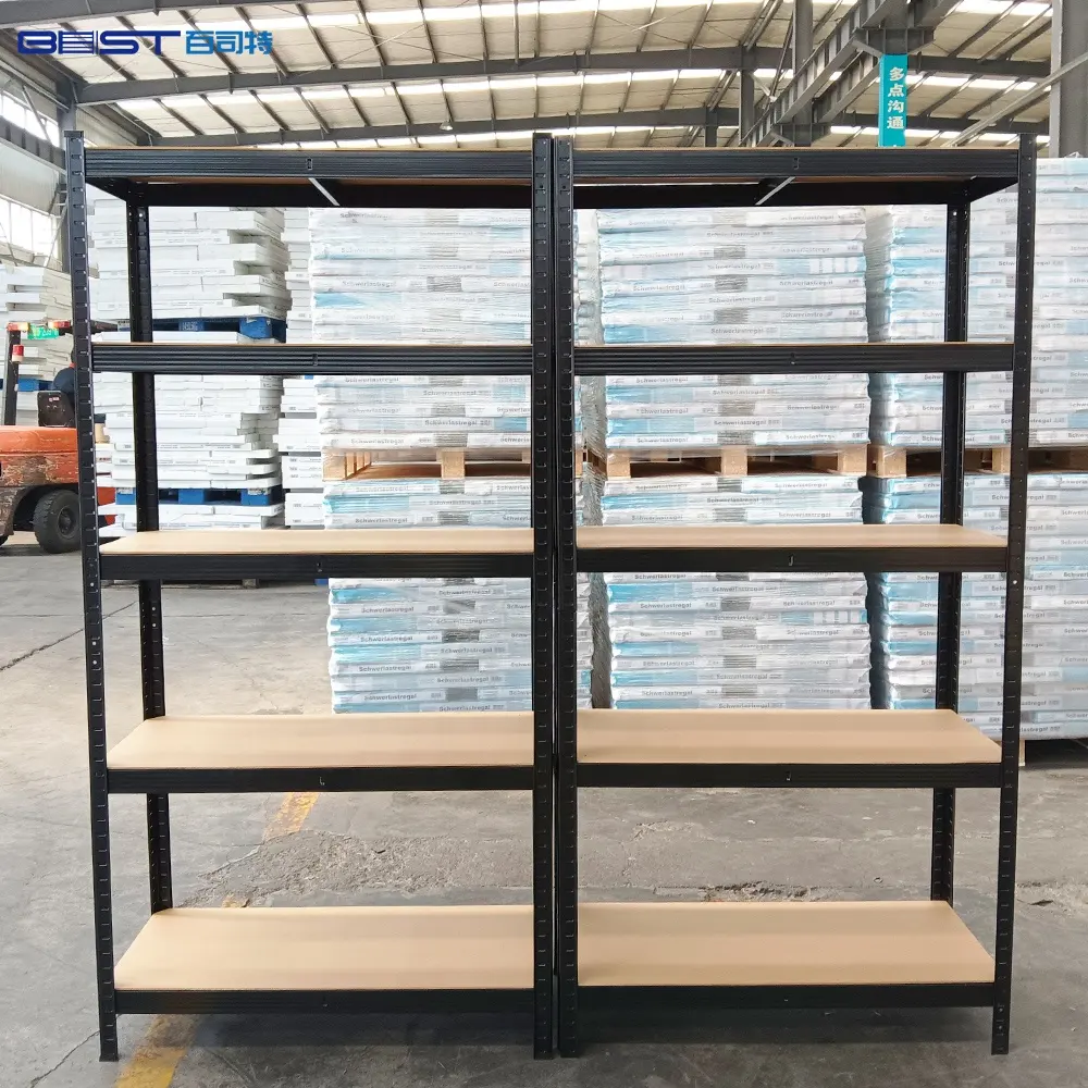 Heavy Duty Storage Shelf 5 Tier Metal Steel Black Storage Shelves Units Shelf Boltless for Garage