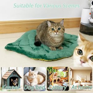 Alfombrilla refrescante para mascotas, forma de hoja, de algodón, lavable, antideslizante, para gatos y perros, para todas las estaciones, duradera y ligera - Product Image 3