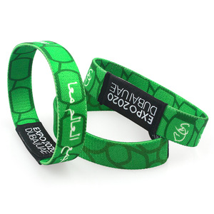 Vente flash - Bracelets personnalisés à double face avec logo, tissu élastique, respectueux de l'environnement, impression à l'écran, transfert thermique, promotionnels - Product Image 1