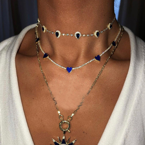 Collier ras du <span class=keywords><strong>cou</strong></span> chaîne tennis plaqué or 2026 avec zircons cubiques 5A colorés en forme <span class=keywords><strong>de</strong></span> goutte pour femme élégante - Product Image 4