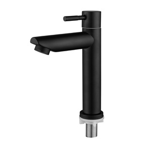 Grifo de lavabo moderno de un solo manípulo, montado en el encimera, de acero inoxidable, para lavabo de baño. - Product Image 5