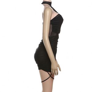 Dropshipping groothandel mode sexy trendy populaire nieuw design mesh zwarte sexy damesjurken - Product Image 2