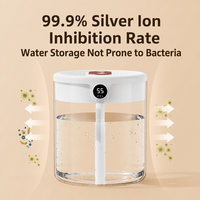 Nouvel humidificateur à double pulvérisation 2L, USB, grande capacité, silencieux, pour la maison, la chambre, le bureau, avec lumière nocturne et affichage numérique