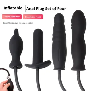 Оптовая продажа с фабрики: Надувной анальный стимулятор из силикона, черный, большой, для мужчин и женщин, модель 2025 года - Product Image 2