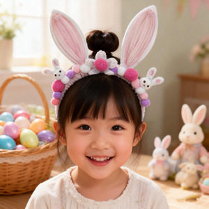 Diadema de Pascua <span class=keywords><strong>con</strong></span> Espiral de Pelo, Huevo y Conejo, Juguete de Espiral para Niños, Manualidades DIY - Product Image 3