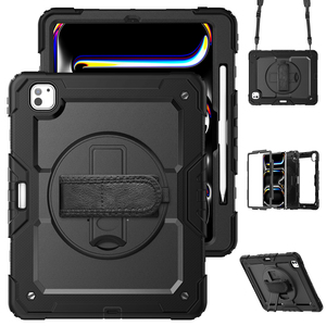 <span class=keywords><strong>Funda</strong></span> Protectora de Cuerpo Completo <span class=keywords><strong>para</strong></span> <span class=keywords><strong>iPad</strong></span> <span class=keywords><strong>Pro</strong></span> 13 2025 M4/M5, <span class=keywords><strong>Funda</strong></span> de Silicona <span class=keywords><strong>para</strong></span> Tablet con Correa <span class=keywords><strong>para</strong></span> el Hombro y Soporte Giratorio de 360 Grados en la Parte Posterior - Product Image 3