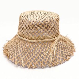 Summer New Trendy Fashion Women Hollow Designer Bucket <b>Hat</b> Raffia Straw <b>Hat</b> <b>for</b> Women Beach Resort Holiday Travel Vacation Dress - Product Image 6