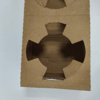Gobelets en papier ondulé jetables de haute qualité pour thé au lait café jus à emporter simple Double emballage de plateau de quatre tasses