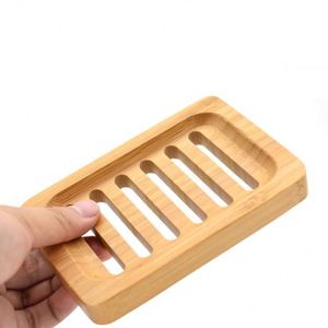 Hot Sale Natural Square Wood <b>Tray</b> Handmade Bamboo Soap Dish Holder for <b>Shower</b> - Product Image 4
