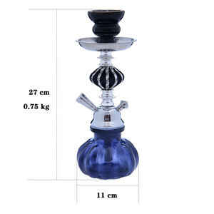 JC JC-514 Chicha de Haute Qualité pour Fumeurs, 11x27cm, Tube Unique, Style Égyptien Classique, Chicha en Verre et Métal Portable - Product Image 3