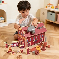 Ensemble d'outils en bois pour pompier, jouet STEM, kit de construction pour jeu d'imitation, cadeau éducatif Montessori pour l'apprentissage de l'ingénierie pour enfants