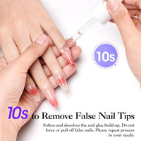Appuyez sur le dissolvant pour ongles 50ml inodore sans acétone doux colle à ongles déliant pour faux ongles colle solide et onglets adhésifs