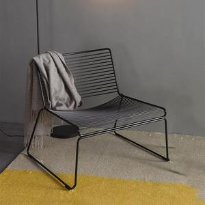Chaise de salle à manger en acier massif avec siège en cuir PU, design moderne, en fil métallique, chaise <span class=keywords><strong>Bertoia</strong></span>, jardin, café, restaurant - Product Image 5