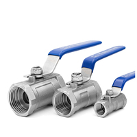 TENGFENG 1PNSQF Robinet à bille manuel monobloc en acier inoxydable 304, filetage interne 4/6 pièces, étanchéité PTFE, pour conduite d'eau, marche/arrêt