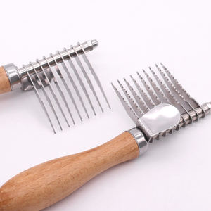 Mango de madera profesional gato perro mascota pelo Dematting cepillo de aseo herramienta de peine para desenredar el pelo de la capa interior enmarañado o anudado - Product Image 3