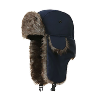 Venta al por mayor personalizado mujeres hombres a prueba de viento cálido ruso nieve aviador trampero Ushanka sombrero con orejeras
