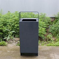 Poubelle à déchets en acier de grande taille unique pour l'extérieur, poubelle de rue, poubelle en métal pour parc, poubelle publique commerciale, bac à recyclage