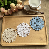 10CM coton dentelle Table napperon tissu Pad Crochet tasse verre caboteur napperon napperons porte-tasse