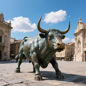 Tượng Bò đồng lớn, trang trí sân vườn ngoài trời, nhà cung cấp điêu khắc nghệ thuật điêu khắc động vật - Product Image 1