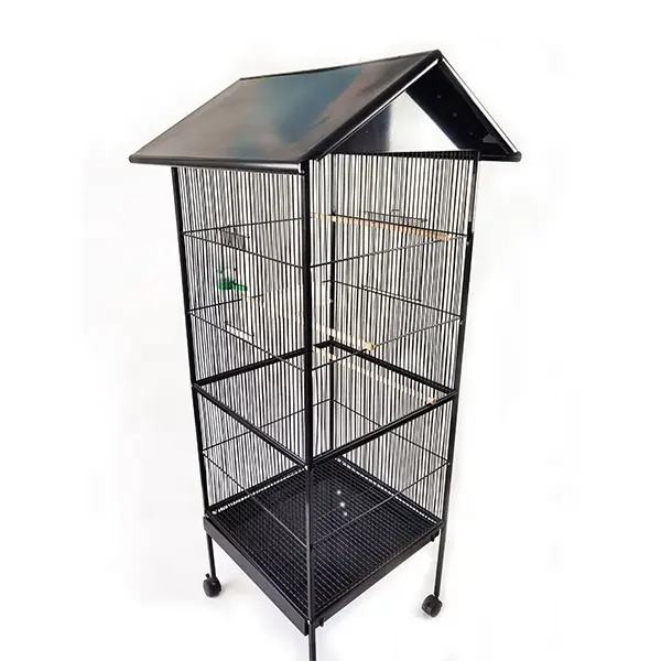 Les cages à oiseaux en métal avec réservoirs d'eau potable peuvent être utilisées à l'intérieur et à l'extérieur