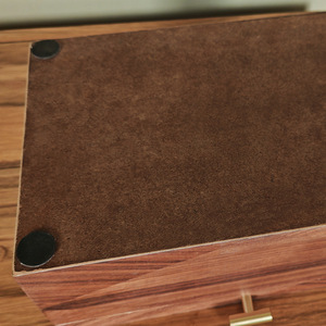 Luxe Roodbruin Geschilderd Massief Houten Opbergdoos Goud-Tone Hardware Rechthoekige Amerikaanse Stijl Scharnierend Deksel Sieraden Aandenken - Product Image 5