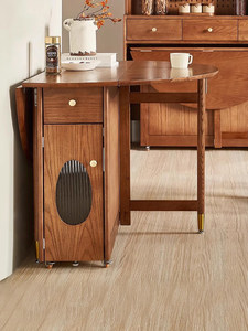 LMS <b>Solid</b> <b>Wood</b> Modern <b>Round</b> Folding <b>Dining</b> <b>Table</b> Set-Restaurant Furniture Commercial Use Strong & Space-Saving - Product Image 5
