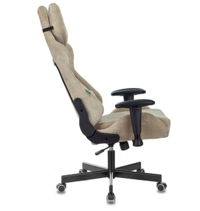 Silla de Oficina Ergonómica de Acero con Tapicería de Alcántara y Gamuza, Brazos Ajustables en 2D, Silla de Juego Marrón con Reposacabezas en Forma de U - Product Image 2