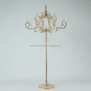 Lampadario matrimonio metallo oro portacandele candelabri centrotavola per la tavola di nozze