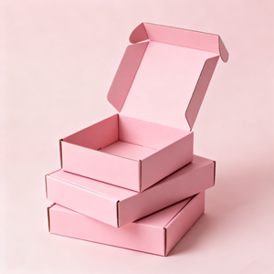 Рифленый почтовый ящик разного размера для почтовой доставки Розовая косметическая упаковка с премиальным дизайном - Product Image 1