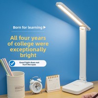 Lampe de table LED tricolore, grande source de lumière, protection oculaire, pliable, pour chevet, en ABS, pour étudiants, ornement de bureau