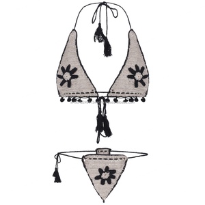 Traje de Baño de Dos Piezas en Blanco y Negro de Alta Calidad con Corte Alto, Spandex/Nylon, Estampado de Leopardo y Logotipo Frontal - Venta al Por Mayor - Product Image 6
