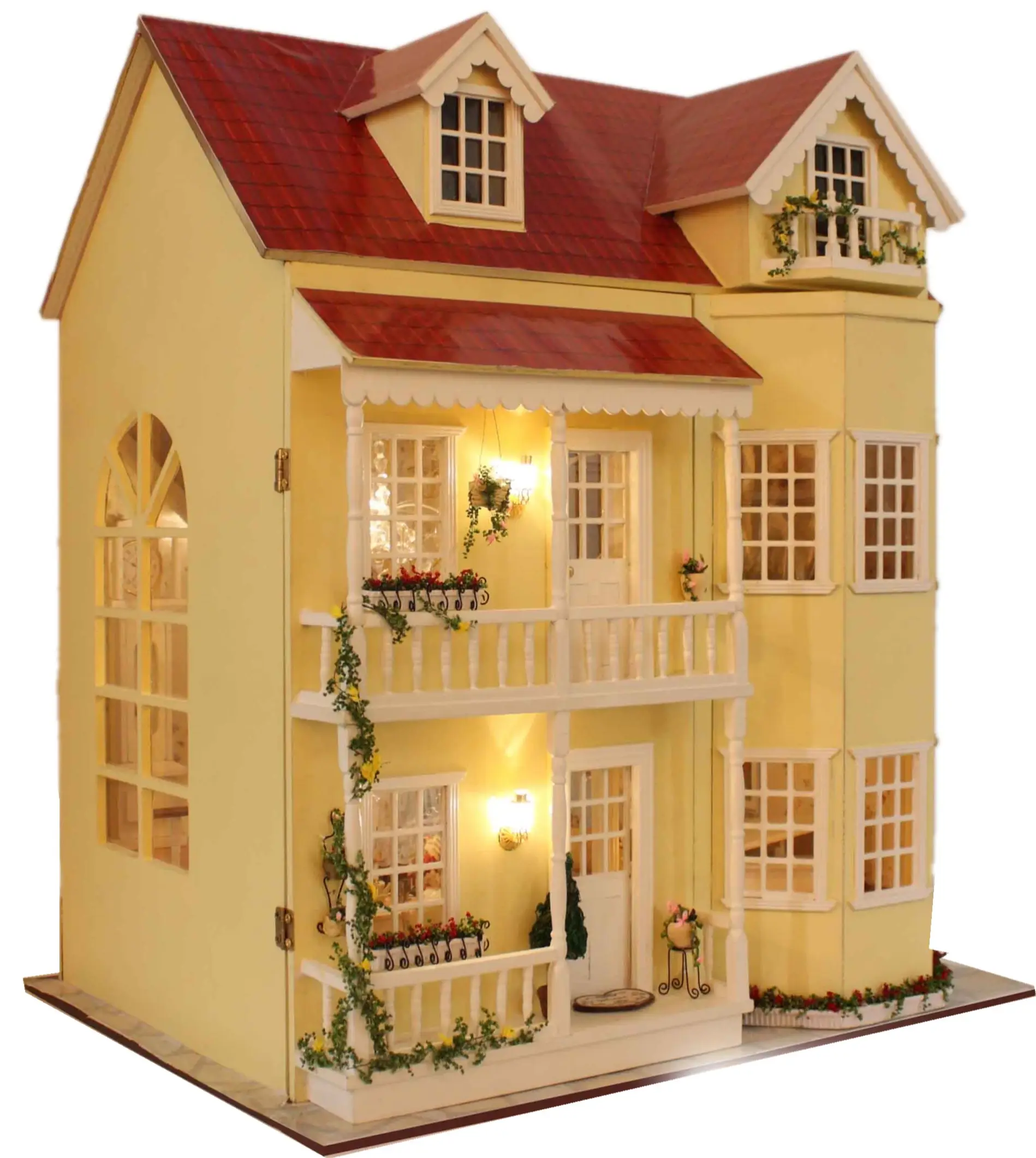 DIY Doll House Kit 3D Assembled Handmade Large Size Doll House for Christmas Birthday Valentine gift with Light And Music