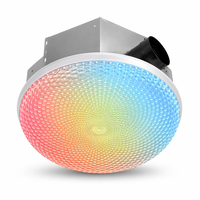 Ventilateur de plafond intelligent pour salle de bain avec lumière LED RGB, haut-parleur Bluetooth, 140 CFM, faible bruit, capteur d'humidité, télécommande