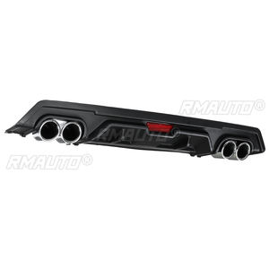 Difusor de Parachoques Trasero Inferior Negro/Cromado con Salida de Escape Doble para Honda Civic 10ª Generación Sedán 4 Puertas 2016-18 JDM - Product Image 5