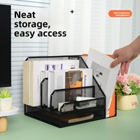 Porte-documents en métal à plusieurs niveaux, support de classement incliné, organiseur de bureau en fer, porte-papiers de bureau