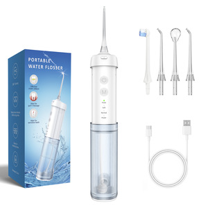 Irrigador bucal portátil de 230 ml con carga tipo C, impermeable IPX7, limpiador dental eléctrico para uso en casa y viajes. - Product Image 1