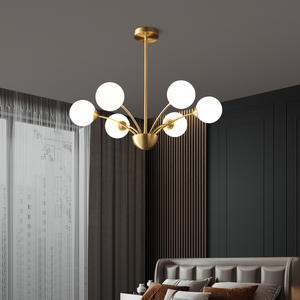 โคมไฟระย้าคริสตัลสไตล์โพสต์โมเดิร์นทองแดงแท้สุดหรูสำหรับห้องนั่งเล่น ห้องรับประทานอาหาร ห้องนอนใหญ่ โคมไฟห้อยเพดานดีไซน์สร้างสรรค์เฉพาะตัว - Product Image 1