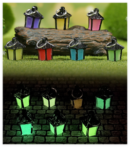 Estatua de resina de jardín 3D, linterna colgante luminosa brillante, lámpara de <span class=keywords><strong>Farola</strong></span>, luz nocturna, figurita, casa de muñecas en miniatura, adornos de césped - Product Image 2
