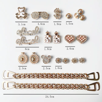 Ensemble de décorations de luxe Bling Bling pour chaussures, breloques pour pantoufles, accessoires en plastique pour sabots, chaîne de perles, décorations de chaussures DIY de créateur