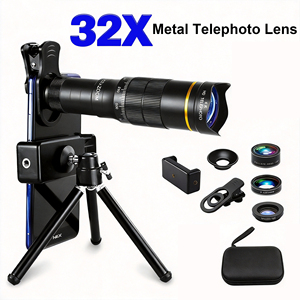 32X โลหะข้ามพรมแดนสำหรับ<span class=keywords><strong>โทรศัพท์</strong></span>มือถือ AF เลนส์เทเลโฟโต้ HD กล้องโทรทรรศน์หลอดเดียวทาง<span class=keywords><strong>ไกล</strong></span>ใช้ได้กับทุกรุ่น - Product Image 1