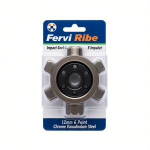 Fervi Ribe Male <b>Impact</b> <b>Socket</b> 12mm 6 Point Chrome Vanadium Steel - Product Image 2