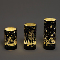 Lampe de table en verre à LED multicolore pour Noël