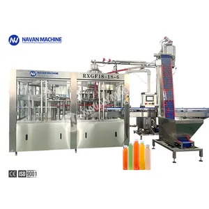 Automatic RXGF18-18-6 Model Fresh Fruit Juice Filling Machine 6000BPH Plastic Bottle Juice Bottling Line