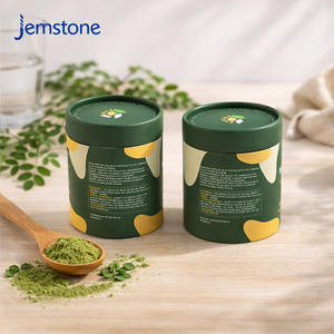 Emballage en tube de carton pour poudre de thé vert matcha naturel avec logo personnalisé, poudre de collagène, tube en papier de qualité alimentaire avec couvercle métallique intérieur - Product Image 5