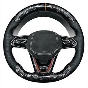 Volante Deportivo de Fibra de Carbono Forjado con Cuero, Luces LED de Cambio de Marcha Rojas, Compatible con VW Passat CC Golf <span class=keywords><strong>GTI</strong></span>/R MQB Evo - Product Image 2