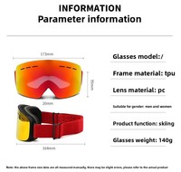 Meilleure vente cadre en TPU UV400 sport anti-buée adulte OEM ODM Logo personnalisé lunettes de ski planche de cécité des neiges magnétique lunettes de ski